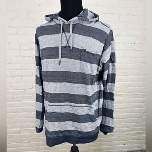Rip Curl Gray and Black Striped Hoodie